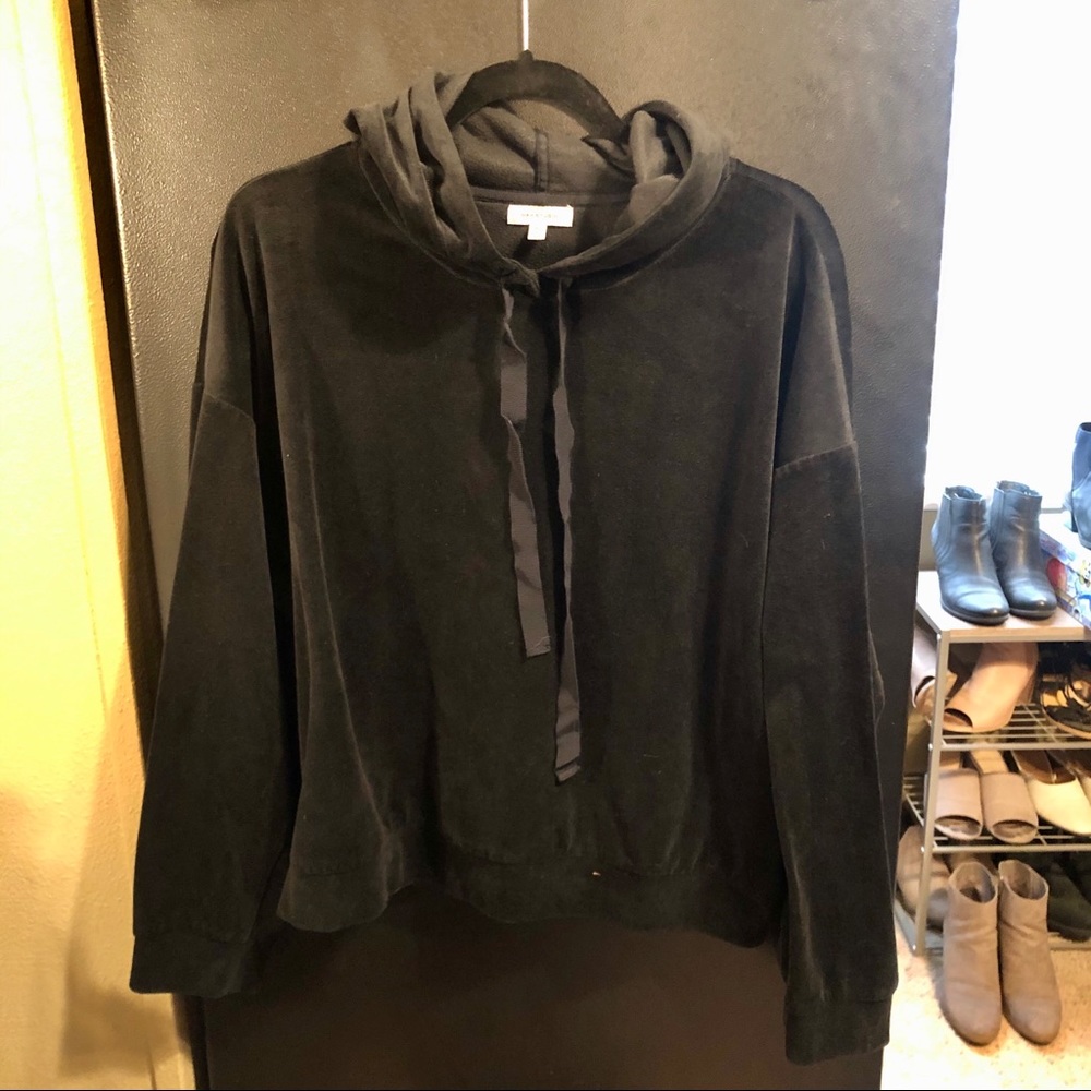 Black velvet hoodie